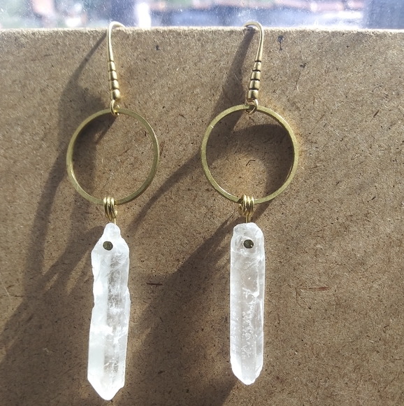 Pennyroyal Jewelry - 'Hammerhead' Raw Quartz Dangles